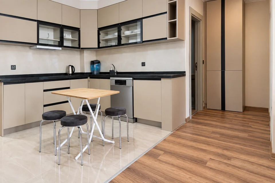 Akay Rezidans 55 m² 1+1 daire: mutfak ve yemek alanı